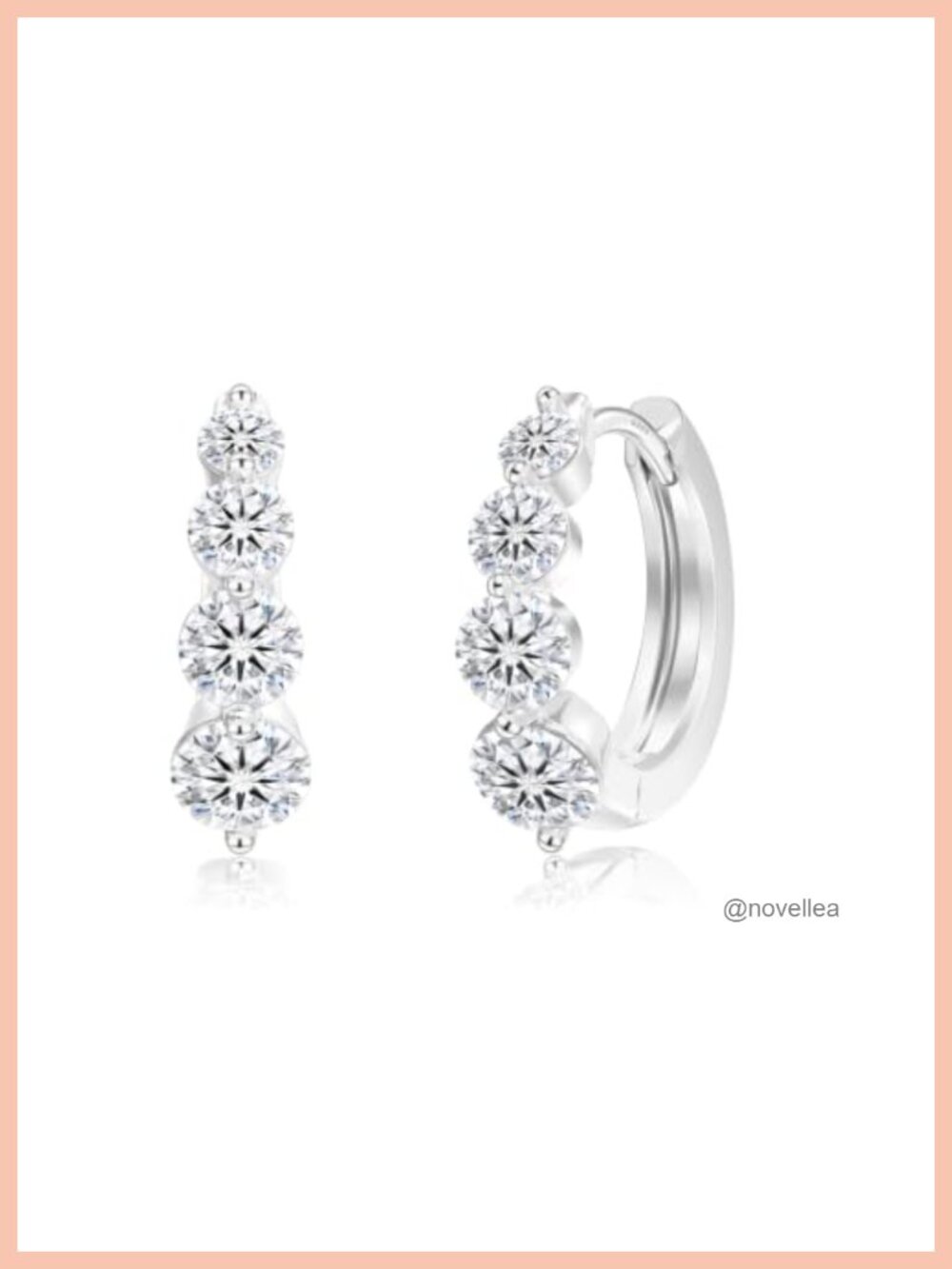 Moissanite Hoop Earrings S925 Sterling Silver Huggie Earrings
